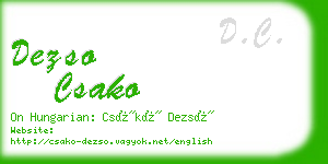 dezso csako business card